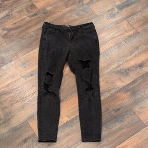 SO Black Distressed Skinny Jeans